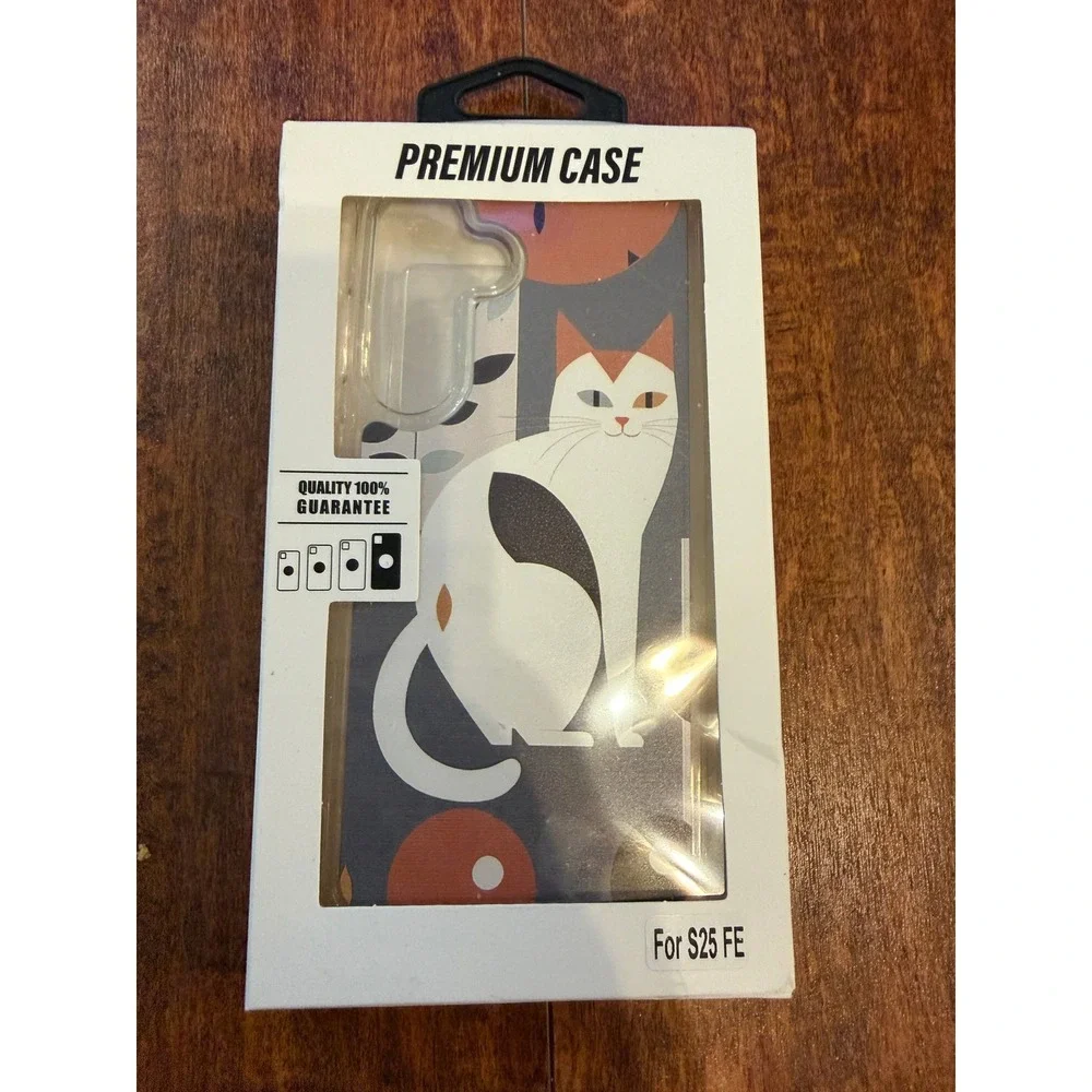 Samsung Galaxy S25 FE Case White Cat Designer Protection Slim Cover New